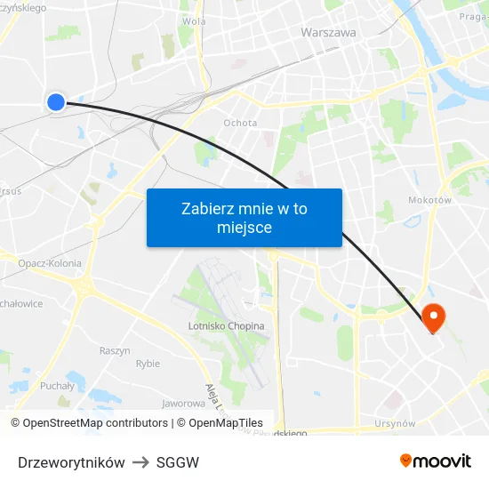 Drzeworytników to SGGW map