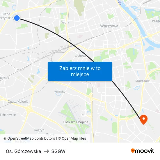 Os. Górczewska to SGGW map