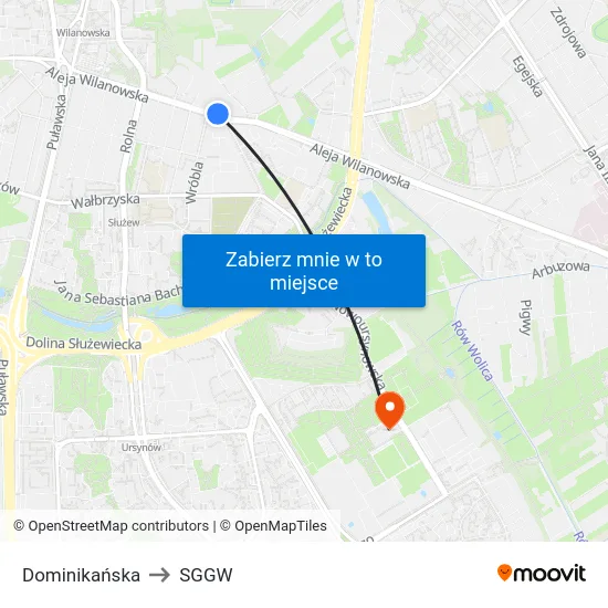 Dominikańska to SGGW map