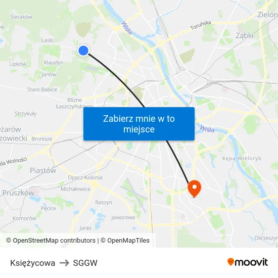 Księżycowa to SGGW map
