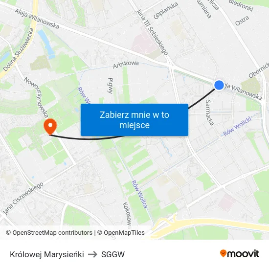 Królowej Marysieńki to SGGW map