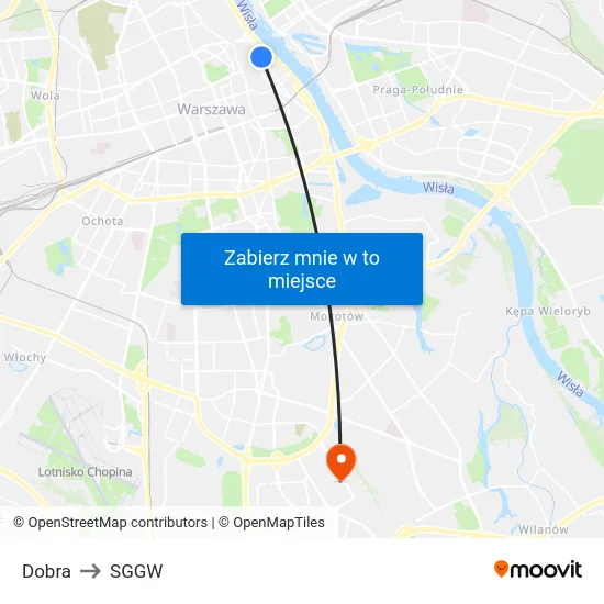 Dobra to SGGW map