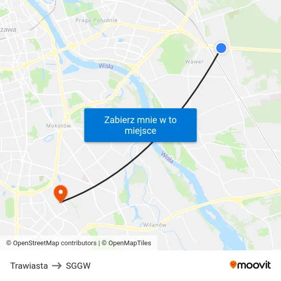 Trawiasta to SGGW map