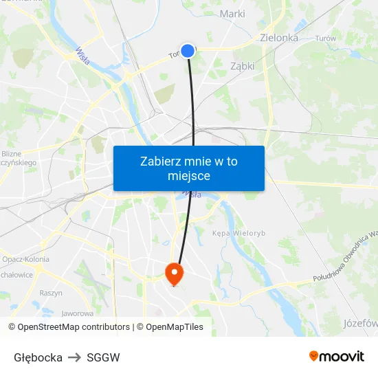 Głębocka to SGGW map