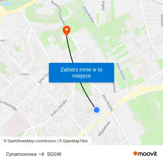 Cynamonowa to SGGW map