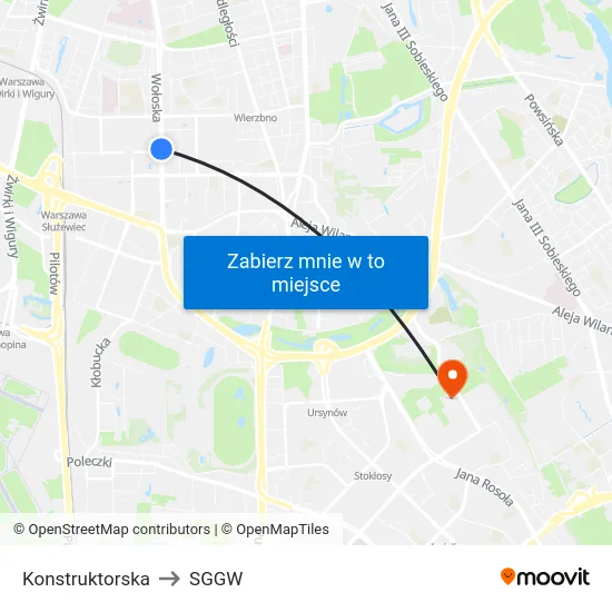 Konstruktorska to SGGW map