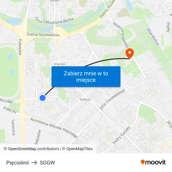 Pięciolinii to SGGW map