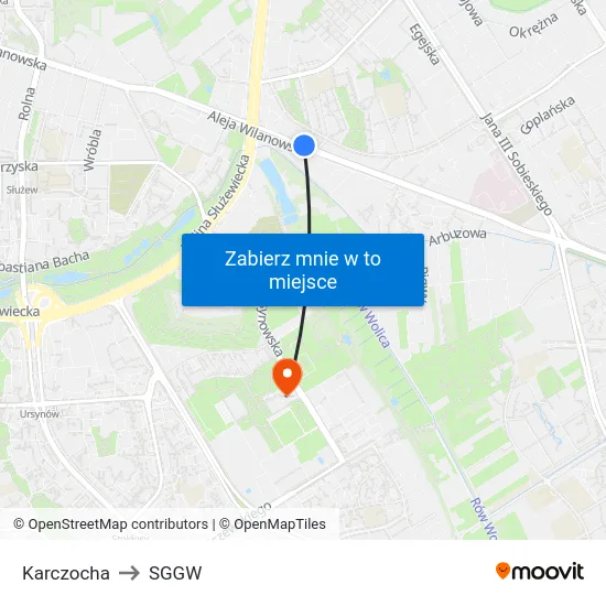 Karczocha to SGGW map