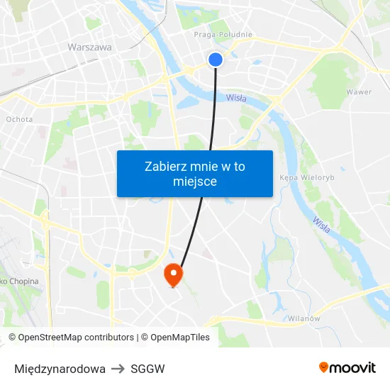 Międzynarodowa to SGGW map
