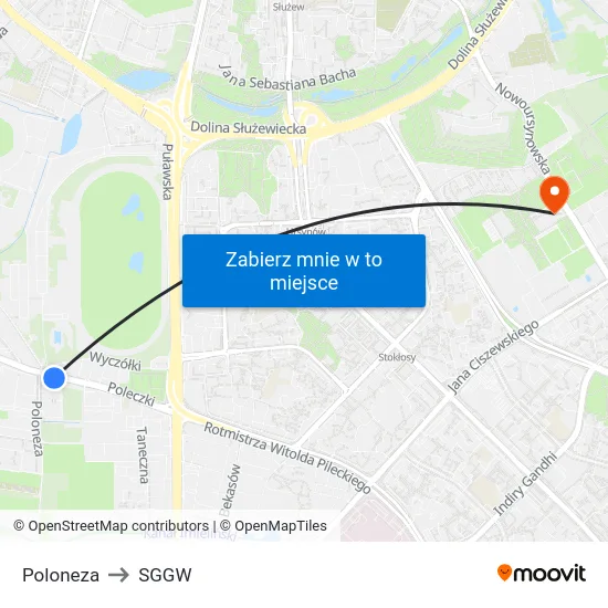 Poloneza to SGGW map