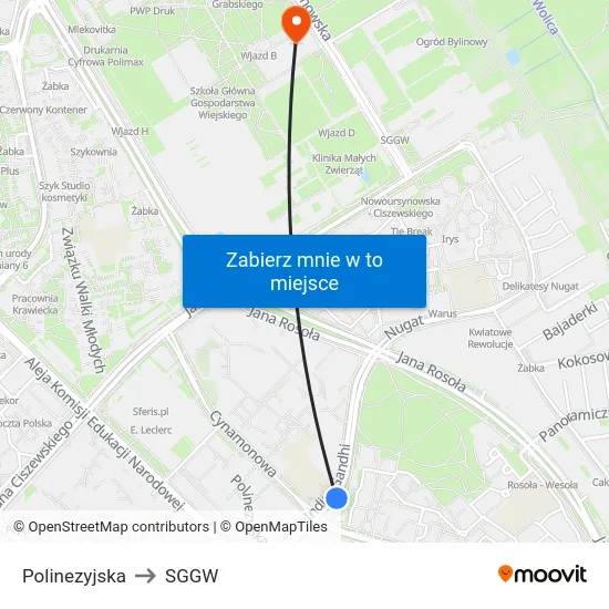 Polinezyjska to SGGW map