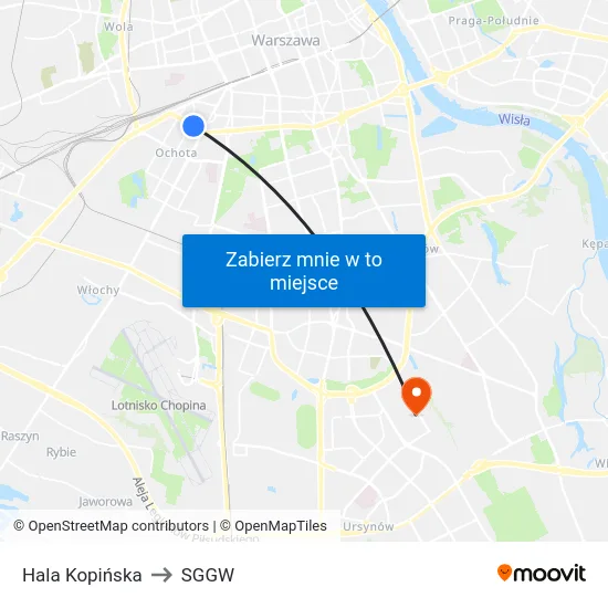 Hala Kopińska to SGGW map