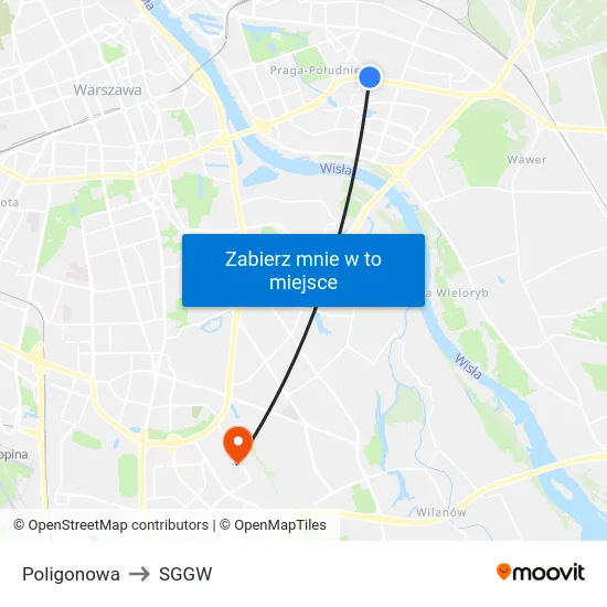 Poligonowa to SGGW map