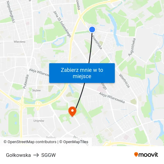 Gołkowska to SGGW map