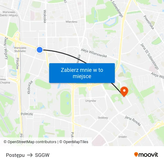 Postępu to SGGW map