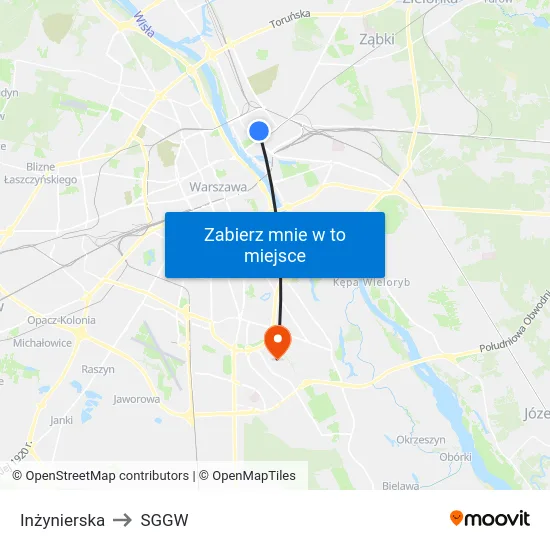 Inżynierska to SGGW map