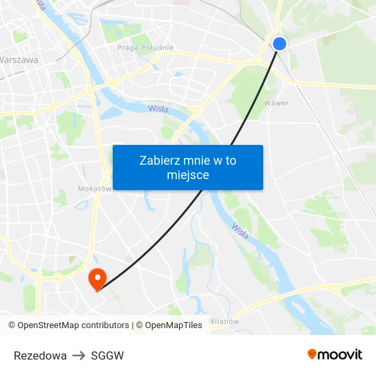 Rezedowa to SGGW map