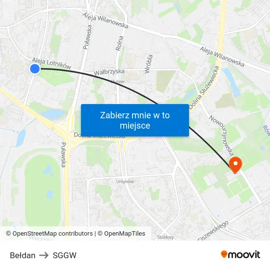 Bełdan to SGGW map