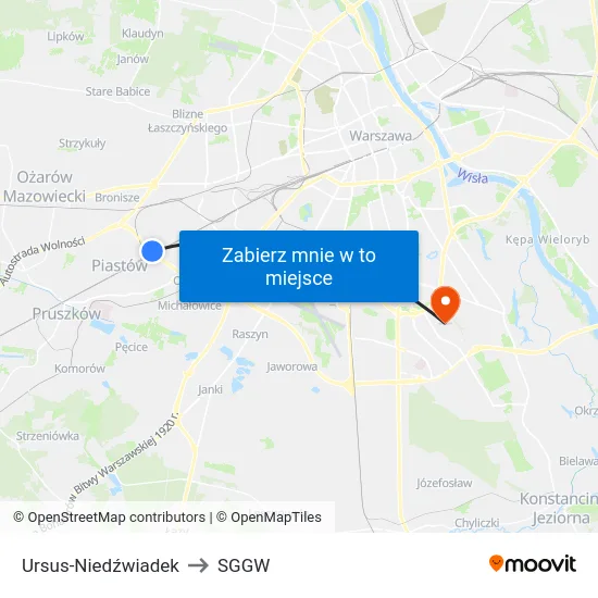 Ursus-Niedźwiadek to SGGW map