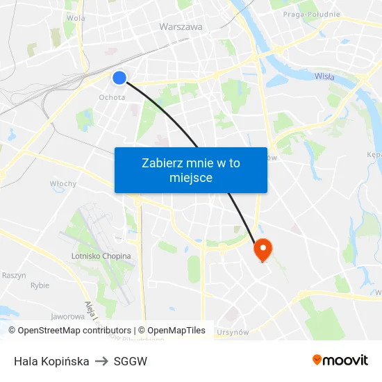 Hala Kopińska to SGGW map
