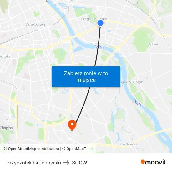 Przyczółek Grochowski to SGGW map