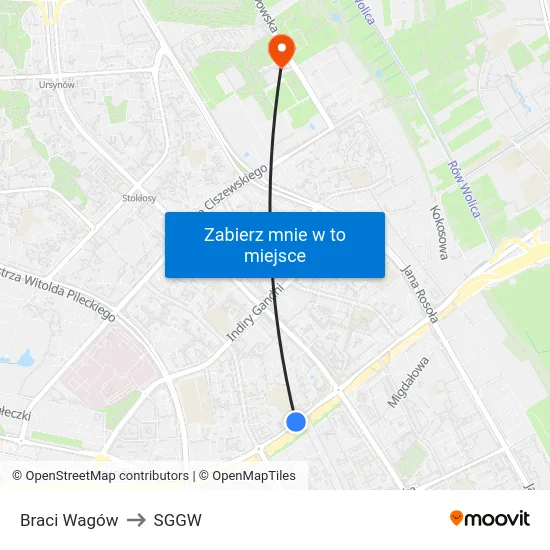 Braci Wagów to SGGW map