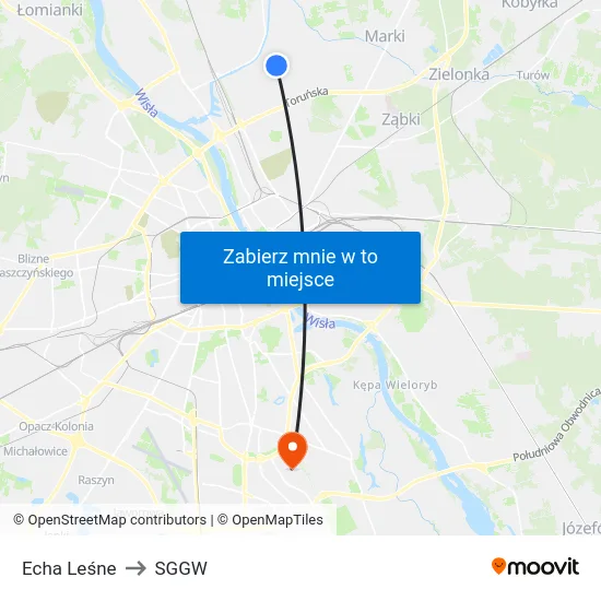 Echa Leśne to SGGW map
