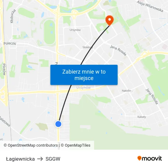 Łagiewnicka to SGGW map