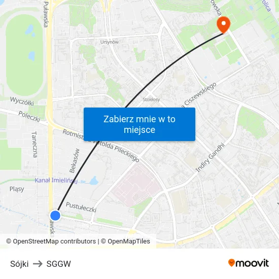 Sójki to SGGW map
