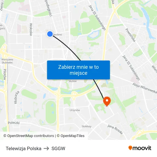 Telewizja Polska to SGGW map