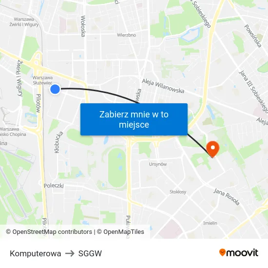 Komputerowa to SGGW map