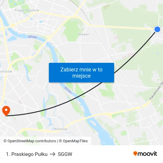 1. Praskiego Pułku to SGGW map