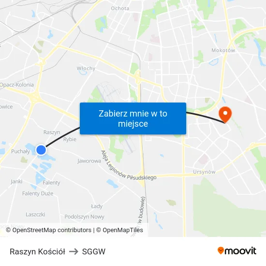 Raszyn Kościół to SGGW map