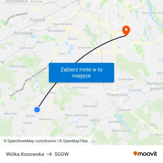 Wólka Kosowska to SGGW map