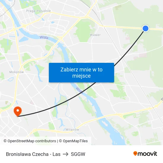 Bronisława Czecha - Las to SGGW map