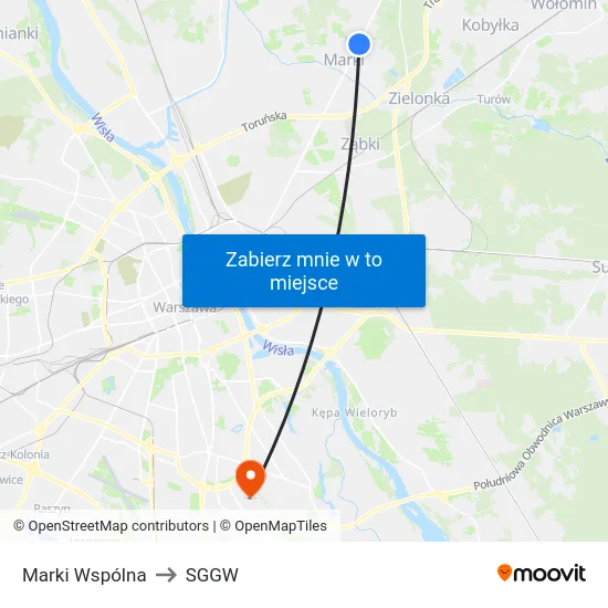 Marki Wspólna to SGGW map