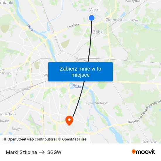Marki Szkolna to SGGW map