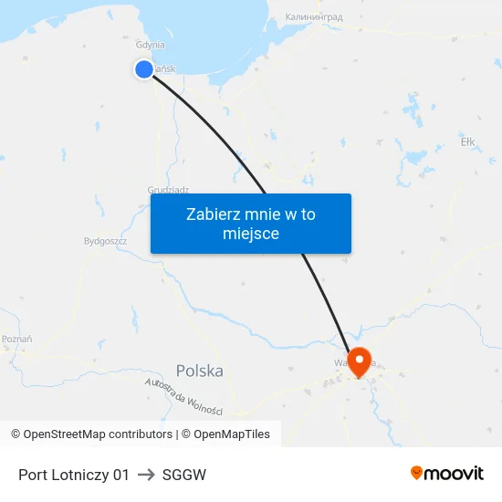 Port Lotniczy 01 to SGGW map