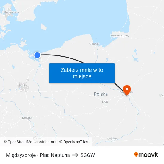 Międzyzdroje - Plac Neptuna to SGGW map