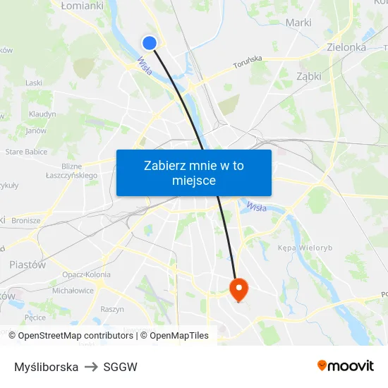 Myśliborska to SGGW map