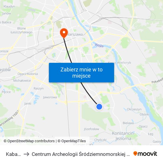 Kabaty to Centrum Archeologii Śródziemnomorskiej Uw map