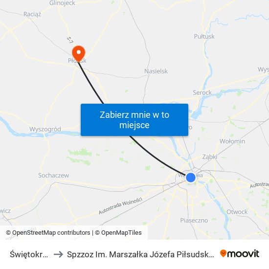 Świętokrzyska to Spzzoz Im. Marszałka Józefa Piłsudskiego W Płońsku map