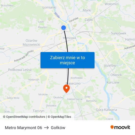 Metro Marymont 06 to Gołków map