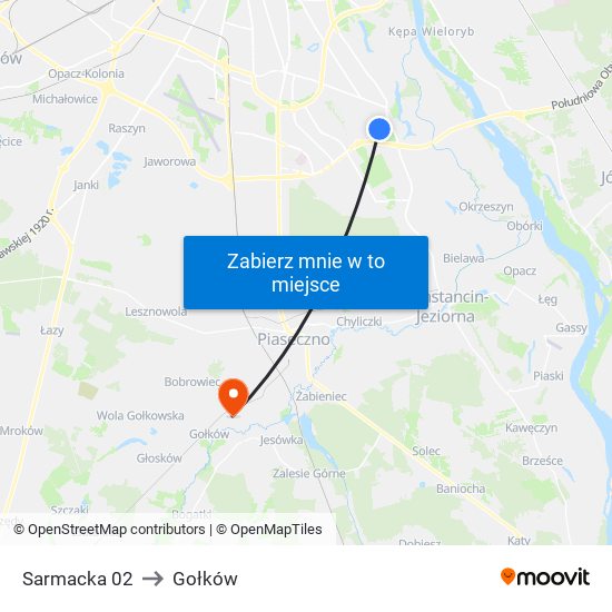 Sarmacka 02 to Gołków map