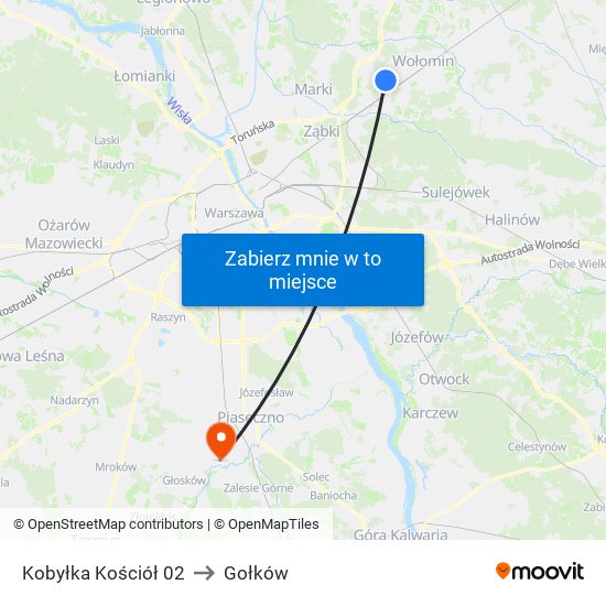 Kobyłka Kościół 02 to Gołków map