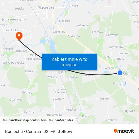 Baniocha - Centrum 02 to Gołków map