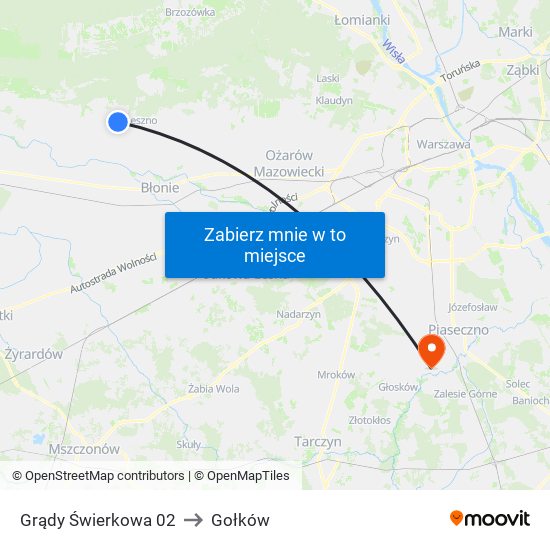 Grądy Świerkowa 02 to Gołków map