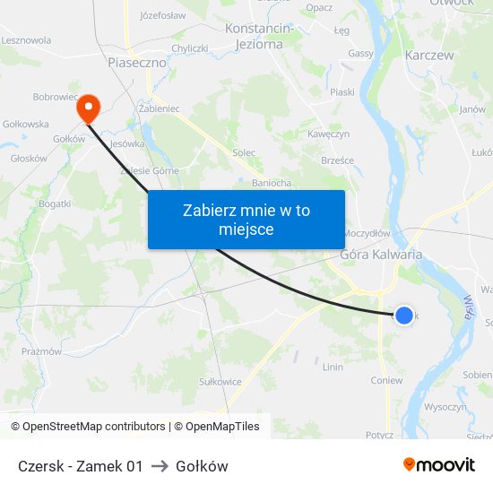 Czersk - Zamek 01 to Gołków map