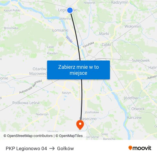 PKP Legionowo 04 to Gołków map