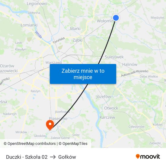 Duczki-Szkoła to Gołków map